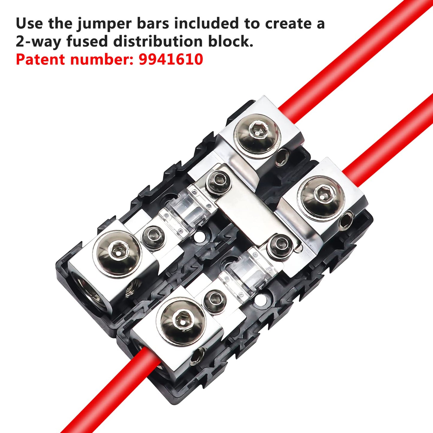 RECOIL MFHA-2 2 Packs Fuseholder 0/2/4 Gauge Modular Inline ANL & Mini-ANL Fuse Holders with Jumper Bars to Create Distribution Block Fuse and Negative Combo Blocks