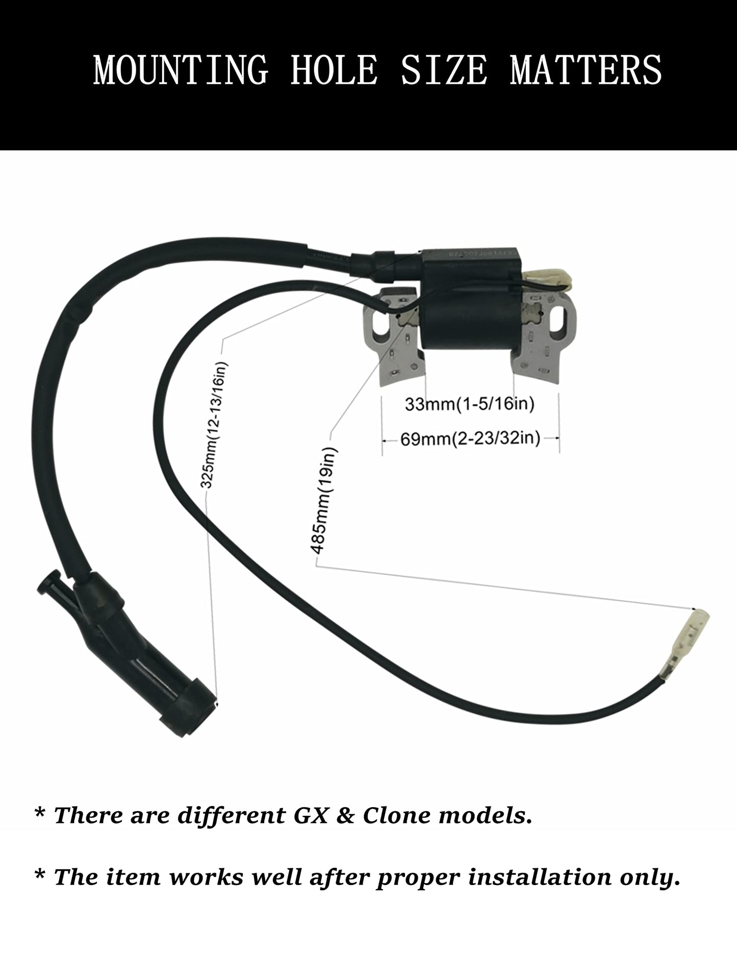 YAMAKATO GX390 Ignition Coil Assembly for Honda & Clones Predator 420cc 301cc GX270 GX340 339cc 389cc 439cc 9 11 13 15 hp Engine Generators