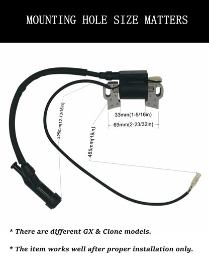 YAMAKATO GX390 Ignition Coil Assembly for Honda & Clones Predator 420cc 301cc GX270 GX340 339cc 389cc 439cc 9 11 13 15 hp Engine Generators