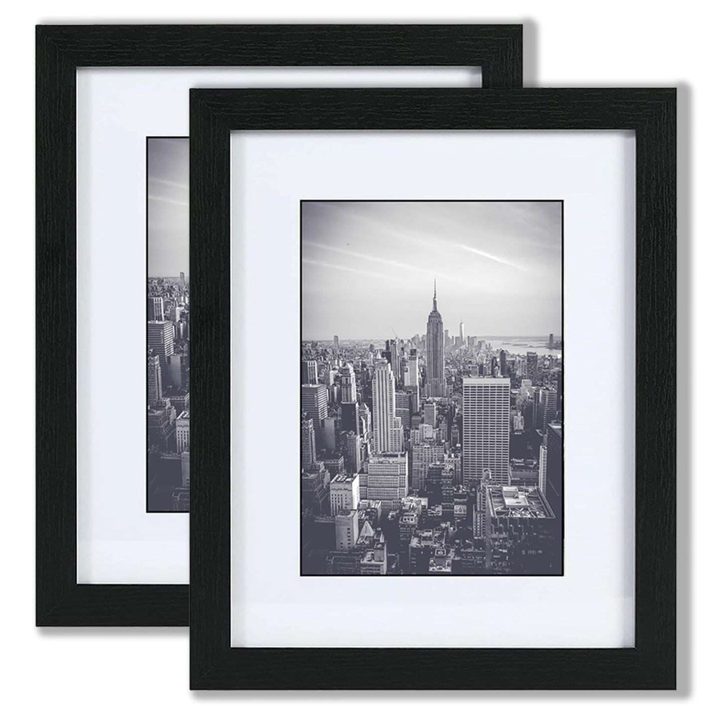 11x14 Picture Frame 2 Pack, Display Poster 8x10 with Mat or 11 x 14 Without Mat, Wall Gallery Photo Frames-Vertical or Horizontal Mounts & Ready to Hang,Photo Frames for Wall Mounting, Black
