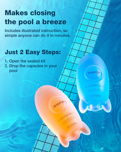 SHAPON Pool Winter Closing Kit, All-in-One Pool Winterizing Kit for Above Ground and In-Ground Swimming Pools, Easy to Use Pool Winterizer Up to 30000 Gallons