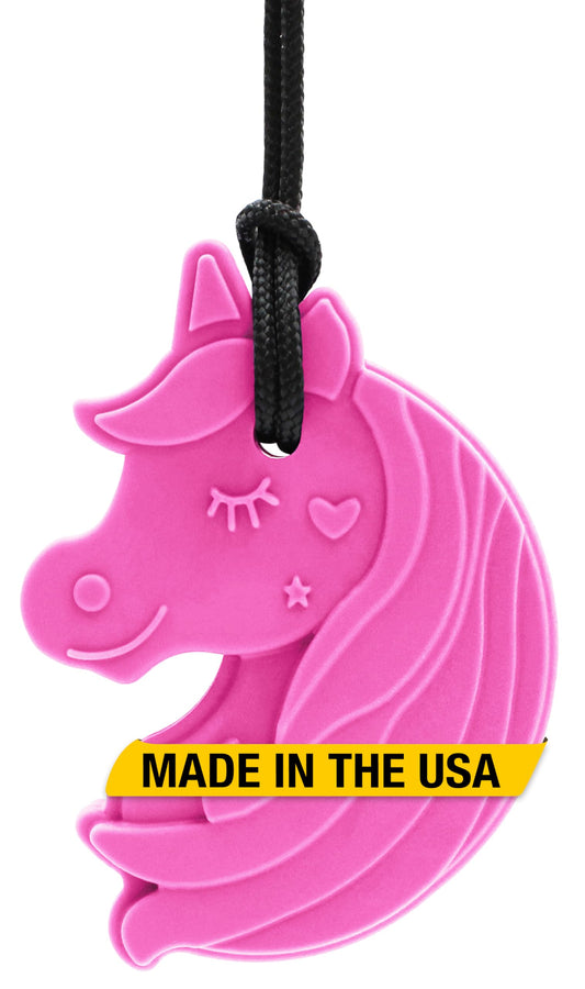 ARK Chewnicorn™ Sensory Chew Necklace, Chew Necklaces for Sensory Kids and Adults, Oral Fidget for Autism, ADHD, SPD, Anxiety, Medical-Grade Sensory Chew Necklace, XT, Firm, Hot Pink