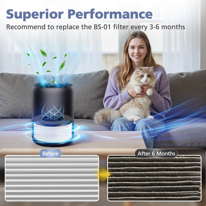 2 Pack BS-01 Filter Compatible with Slevoo BS-01 Air Purifiers, 3-in-1 Replacement Filter (NOT FOR Slevoo & Partu BS-03 Model)
