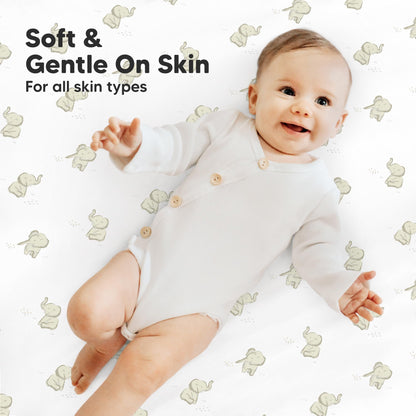 2-Pack Mini Crib Sheets Fitted - Pack N Play Sheets for Pack and Play Mattress, Organic Cotton, Soft & Breathable Jersey Playard Bedding, Neutral Mini Toddler Bed Cover for Boys, Girls (Elly)