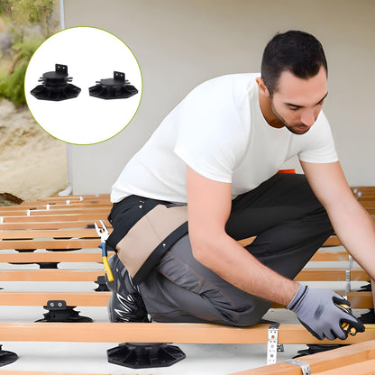 ASDJAKZP 12Pack Deck Support Pedestals, Height Adjustable Deck Foundation Base Support, Durable Tuff Blocks Deck Foundation for Floating Deck Platform Deck Floor, Raising from 1-3/16" to 2-3/8", Black