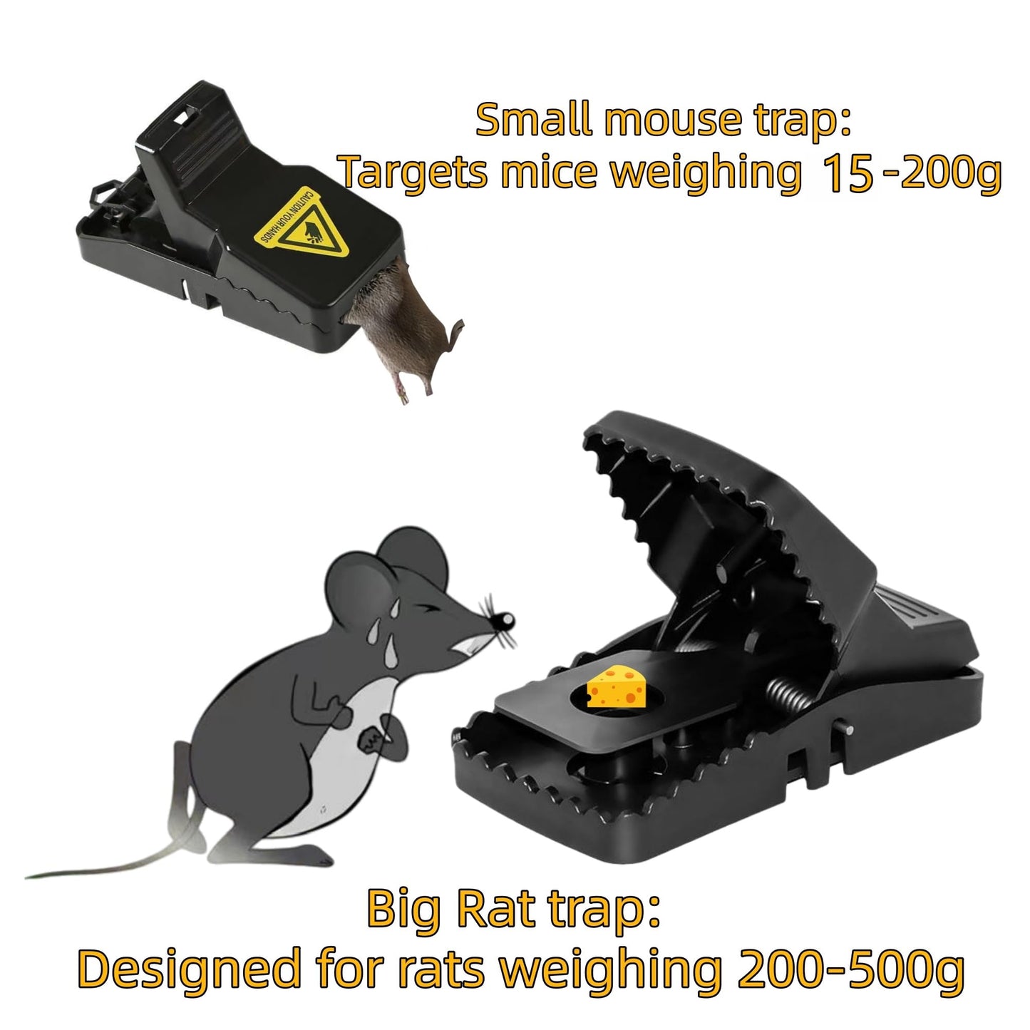 10 Pack Mouse Trap 6 Large Rat Traps 4 Small Mice Traps Snap Traps for Indoor and Outdoor Use for Home, Restaurant ，Factory，Bedroom, Kitchen