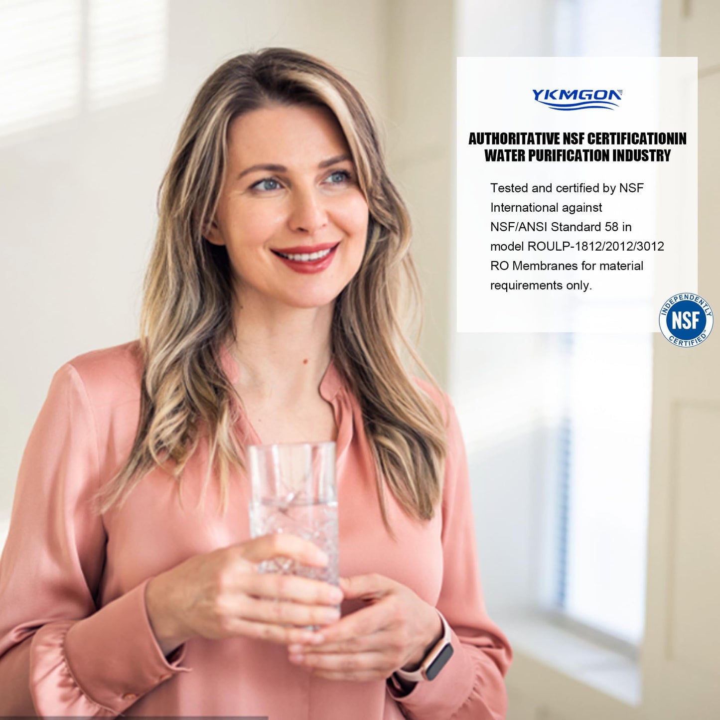 YKMGON 1812/2012 Reverse Osmosis Membrane Housing Kit with Quick-Connect Fitting,Wrench for 24-150GPD Under Sink Home Drinking RO Water Filtration System