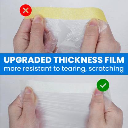 TAPEBEAR Automotive Pre-Taped Masking Film Upgrade Thickness, High Temp Tape and Drape 22" x 90', Plastic Cover for Painting, Plastic Sheeting Masking Tape Film for Auto, Floor, Furniture, 4Rolls
