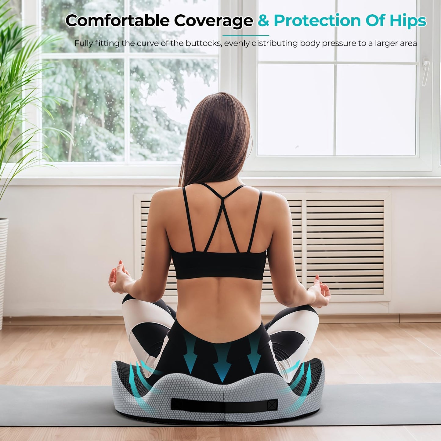 Chair Cushion, Ergonomic Seat Cushion, Orthopaedic Office Chair with Hole Handle, Non-Slip Breathable Hemorrhoids Doughnut Cushion, Wedge Cushion, Car, Coccyx Cushion, Seat Ring, Coccyx Relief
