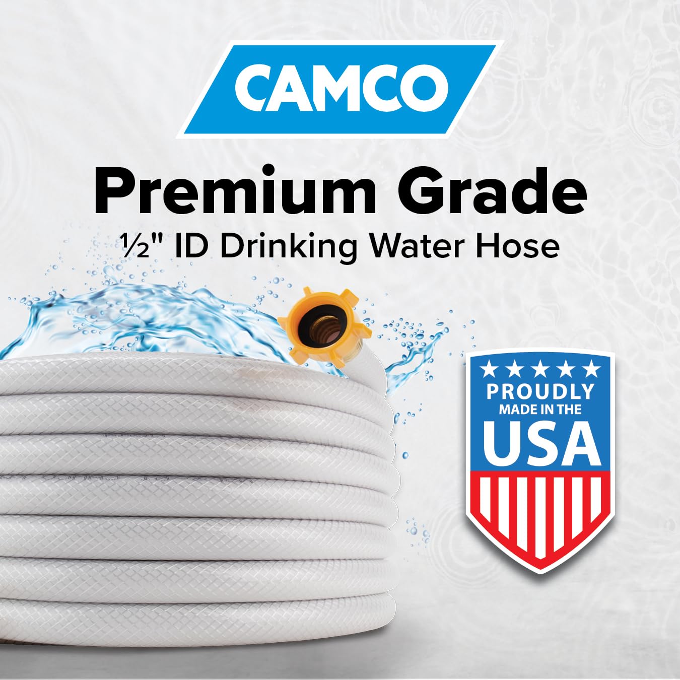 Camco TastePURE 4’ Camper/RV Drinking Water Hose - Certified Drinking Water Safe - Features Reinforced PVC Design w/Brass Fittings & Swivel Female Connector - 1/2-Inch ID (22763)