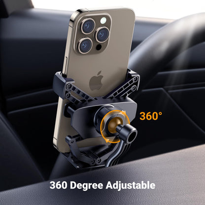 UGREEN Car Phone Holder Gravity Vent Phone Mount, Never Blocking Air Vent Clip Cell Phone Holder Compatible with iPhone 16 15 14 13 12 Pro Max Mini Plus, iPhone 11 SE XS XR 8 7 6 6S Smartphone, Black