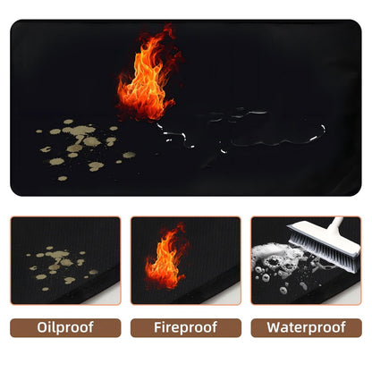Tansheep Under Grill Mats for Outdoor Grill, Double-Sided Fireproof Mat, Fireplace Mat Deck Patio Protector, Grill Mat for BBQ, Heat-Resistant Waterproof Oil-Proof Grill Floor Mat (48 x 30 inch)