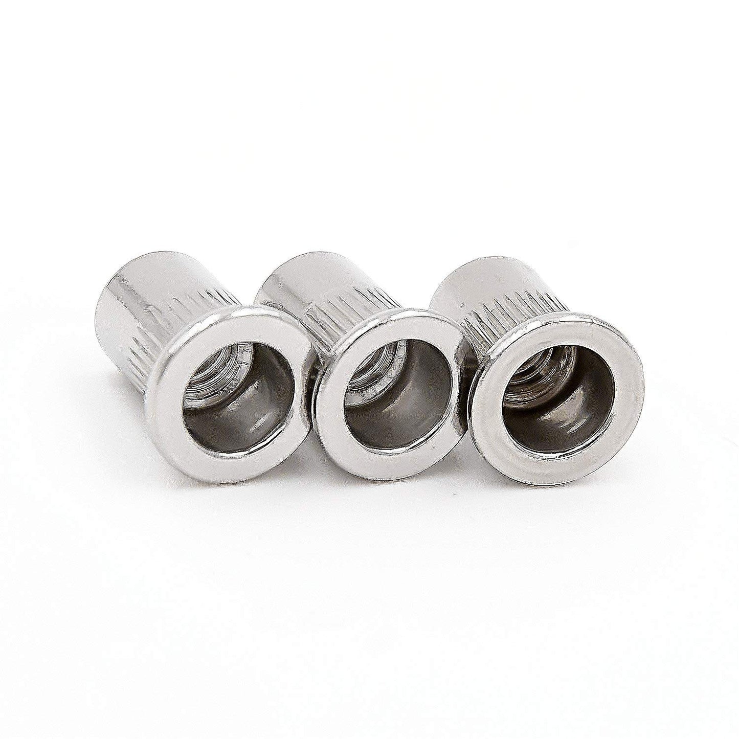 KINJOEK 100 PCS 1/4-20 Rivet Nuts, 304 Stainless Steel Threaded Insert Rivet Nut with Knurled Body