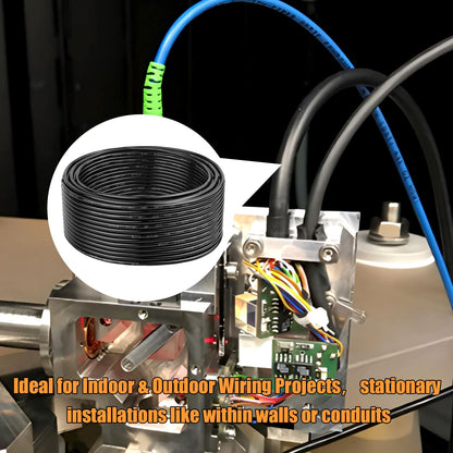 XRDS-RF THHN Wire 25FT, 12AWG Stranded Copper THHN Electrical Wire, Black Nylon-Coated Thermoplastic Insulated Cable for Indoor Conduit Wiring, 600V Rated