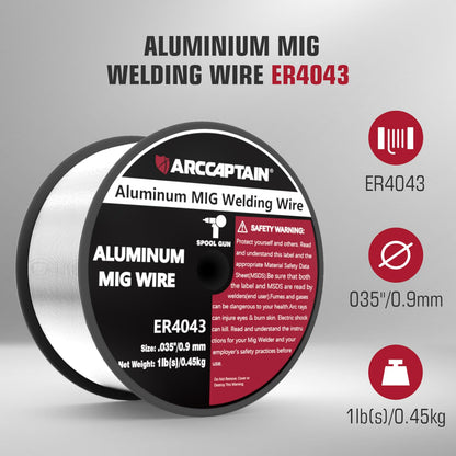 ARCCAPTAIN Silicon Aluminum Welding Wire ER4043 .035-Diameter, 1-Pound Spool