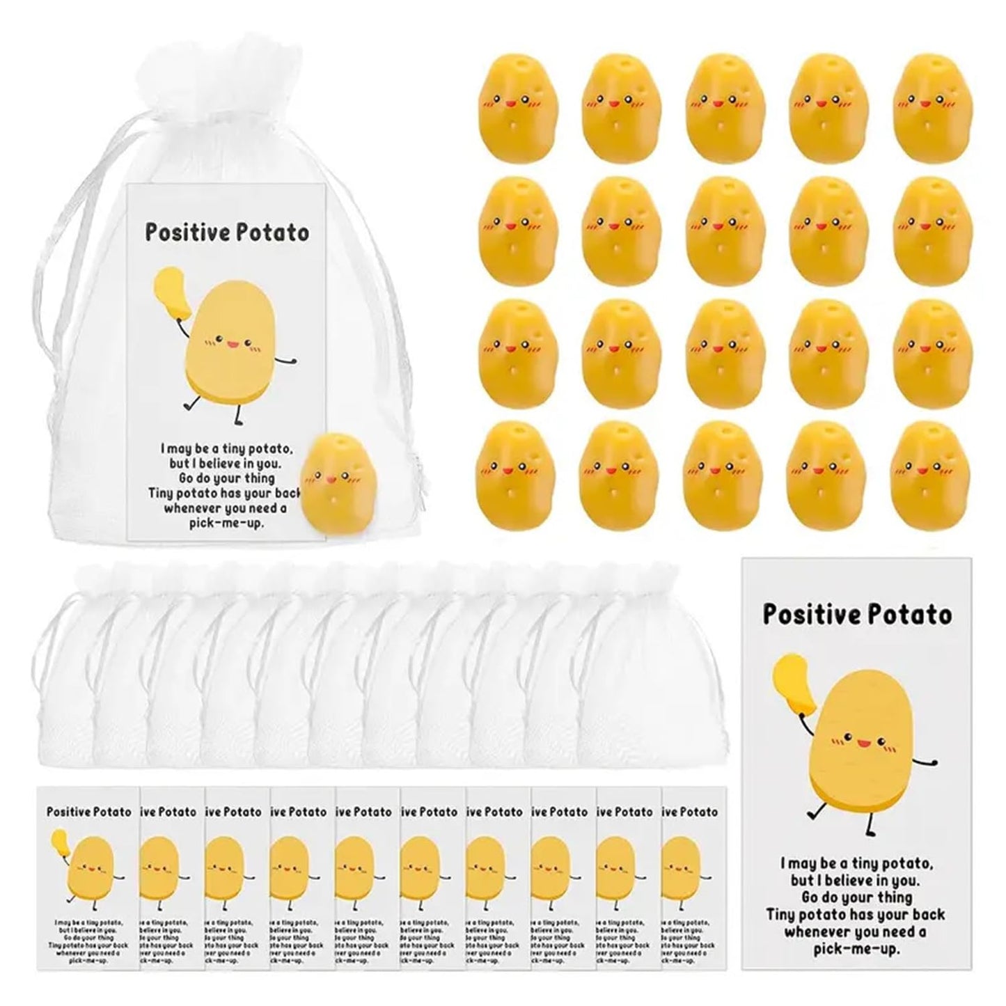 Suweiyuanshiyi 50 Set Inspirational Potato - Bulk Thank You Gifts, Positive Resin Potato Appreciation Gifts for Teacher, Team, End of The Year, Nurse Week, Christmas, Office Gifts Pocket Favors