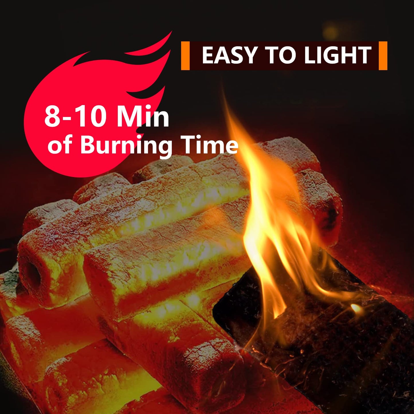 Bbcuepro All Natural Charcoal Fire Starters - 144 PCS Cubes Lightning Fast Lighters for Barbecue Grill, BBQ Charcoal, Campfire, Fireplace, Wood Stove, Smoker and More
