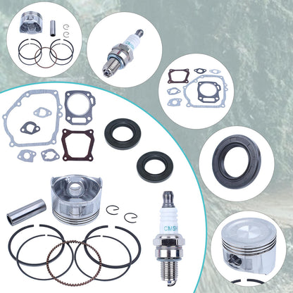 Atunee 68mm Piston Rings Gasket Oil Seal Rebuild Kit for Honda GX160 GX200 168F 5.5/6.5HP 2-3.5kw Gasoline Generator Trimmer Engine with Spark Plug Replace 13101-ZF7-010 13101-ZH8-010