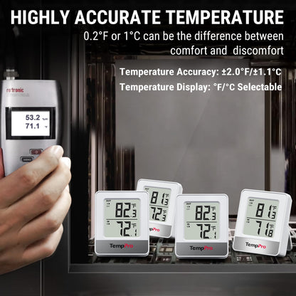 ThermoPro Indoor Outdoor Thermometer Wireless TP200B, Thermometer Indoor Outdoor with Temperature Sensor Up to 500FT, Outdoor Thermometers for Patio Garden Cellar Home Room