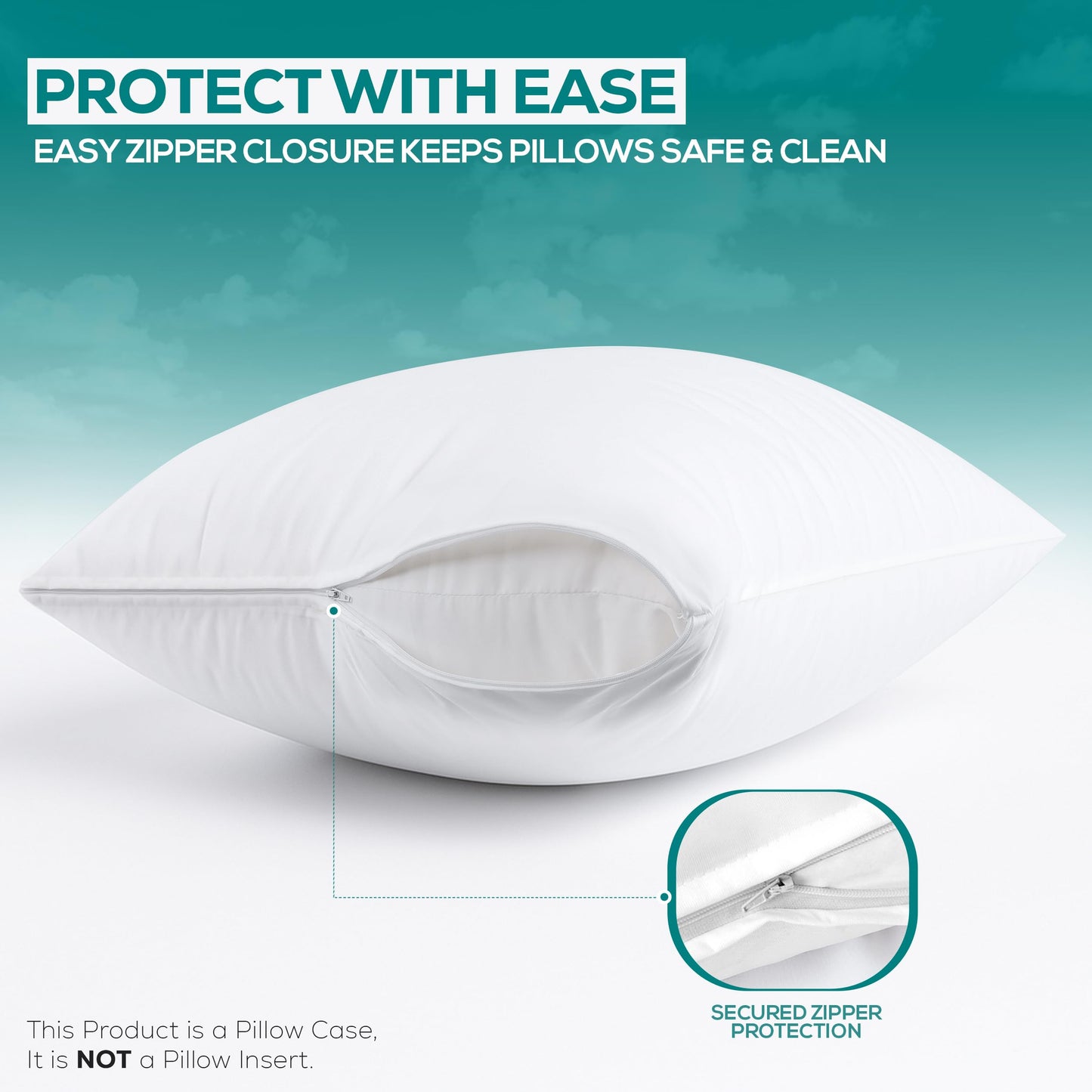 Utopia Bedding Set of 4 Waterproof Pillow Protectors with Zipper King Size (White), Ultra Soft Pillow Covers, Bed Bug and Dust Mite Proof Pillow Encasements, Moisture Wicking Pillow Cases
