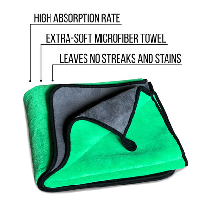 WEST BROS Microfiber Car Drying Towel Extra Large - XL Professional Water Absorber for Cars, Trucks, SUV - Thick Cleaning Cloth 40x24'' 101x61cm 800 GSM
