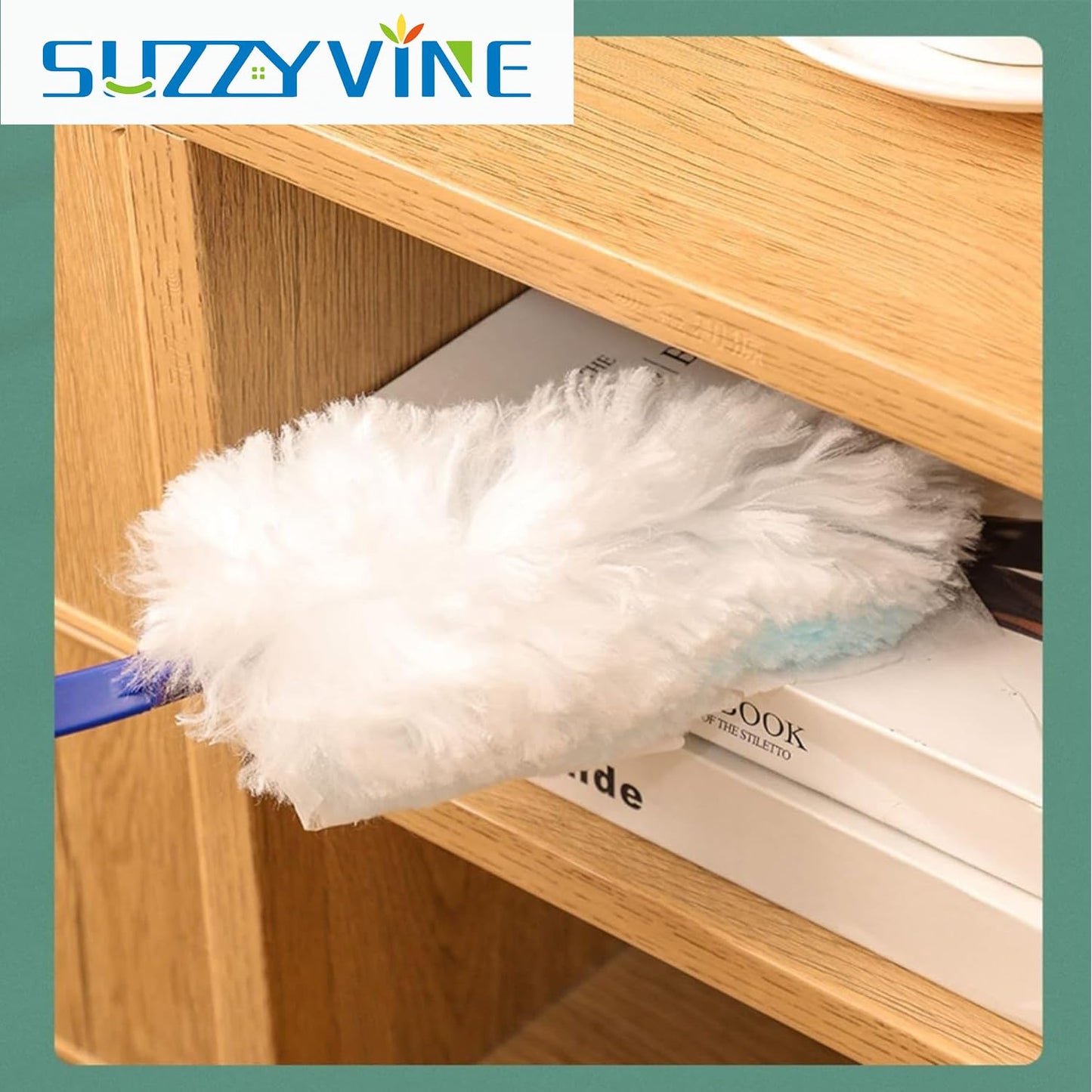 SUZZYVINE Disposable Duster Refills, 180 Dusters Refills, Total 30 Count,Blue and White