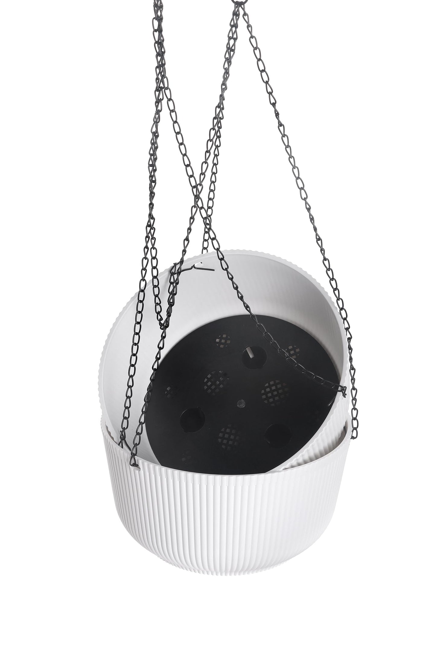 Welherkom 2 Pack Hanging flower pot, hanging planters and baskets, quality white 10 Inch hanging planters and baskets for home offices (white)