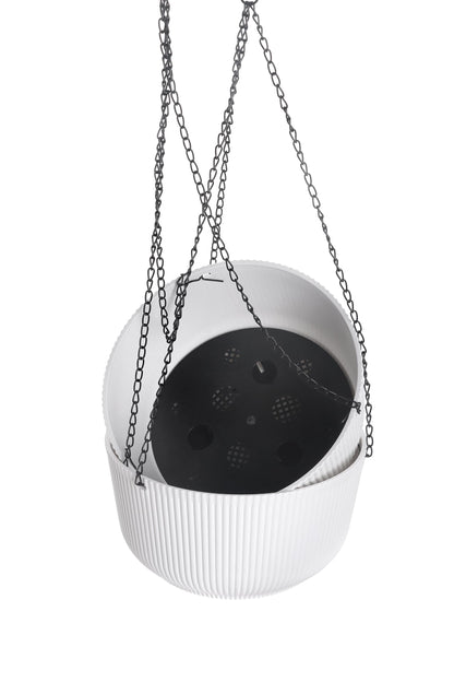Welherkom 2 Pack Hanging flower pot, hanging planters and baskets, quality white 10 Inch hanging planters and baskets for home offices (white)