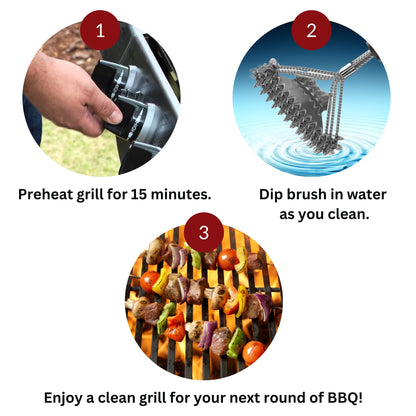 Valore BBQ Brush Bristle Free – 2 in 1 Grill Scraper & Barbecue Brush – Stainless Steel BBQ Grill Brush & Scraper Combo for Outdoor Grills