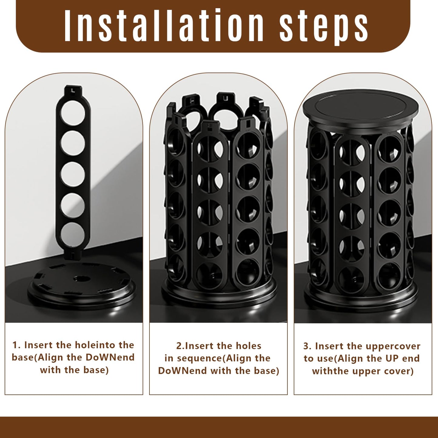 TOMSHUB K Cup Holder，Coffee Pod Storage Carousel Holder Organizer Compatible with 40 Keurig K-Cup Pods，Home or Office Kitchen Counter Organizer