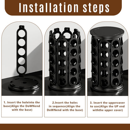 TOMSHUB K Cup Holder，Coffee Pod Storage Carousel Holder Organizer Compatible with 40 Keurig K-Cup Pods，Home or Office Kitchen Counter Organizer