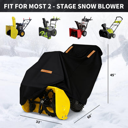 Snow Blower Cover, 300D Durable Oxford Farbic, Fit for Most Snowblowers, with Reflective Strip -Weather Protection Outdoor and Indoor use (Black)