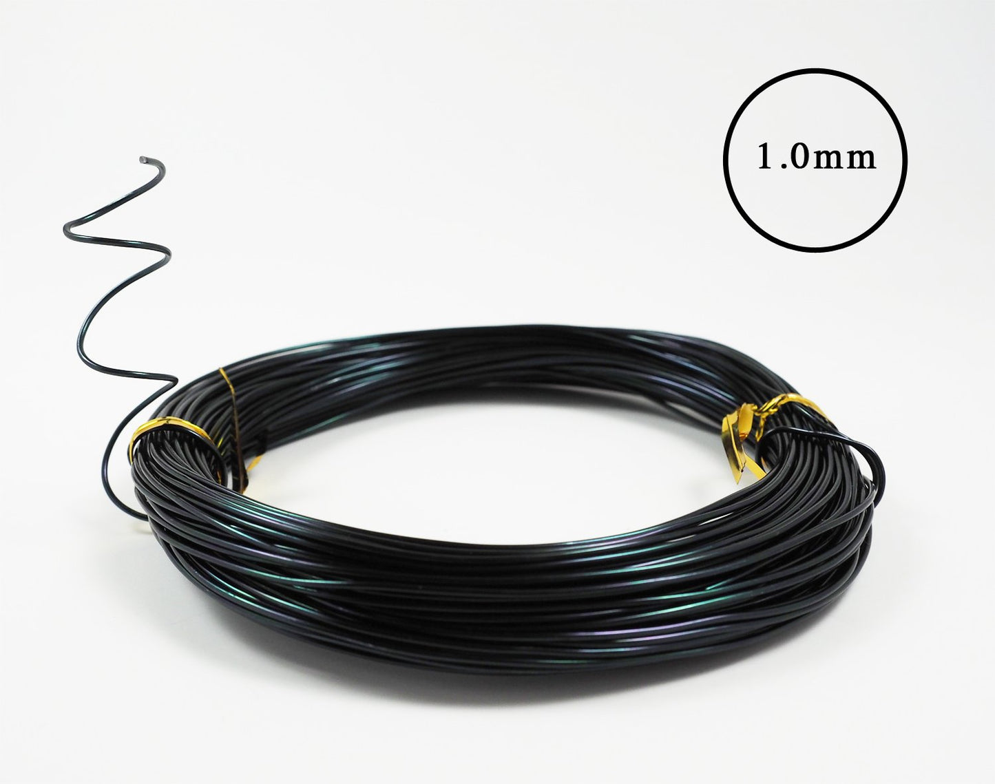 Anodized Aluminum Bonsai Training Wire 5-Size Starter Set with Canvas Bag - 1.0mm, 1.5mm, 2.0mm, 2.5mm, 3.0mm (147 feet Total) - Choose Your Color (5 Sizes, Black)