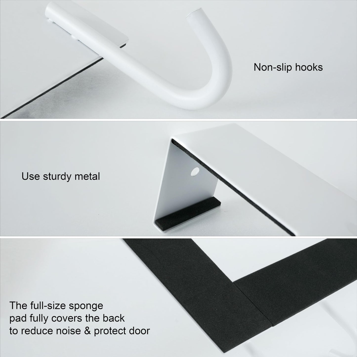 WEBI Over The Door Hooks for Hanging Door Hanger,Over Door Coat Rack Hanger for Towels,Clothes,Behind Back of Bathroom,White