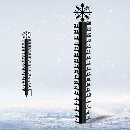 36 inch Snow Gauge Outdoor, Large Snow Measuring Gauge, Winter Snow Measuring Stick, Xmas Snow Depth Measure Rod, Iron Art Snow Gauge for Yard, Lawn and Garden, Christmas Snow Ruler, Easy to Read