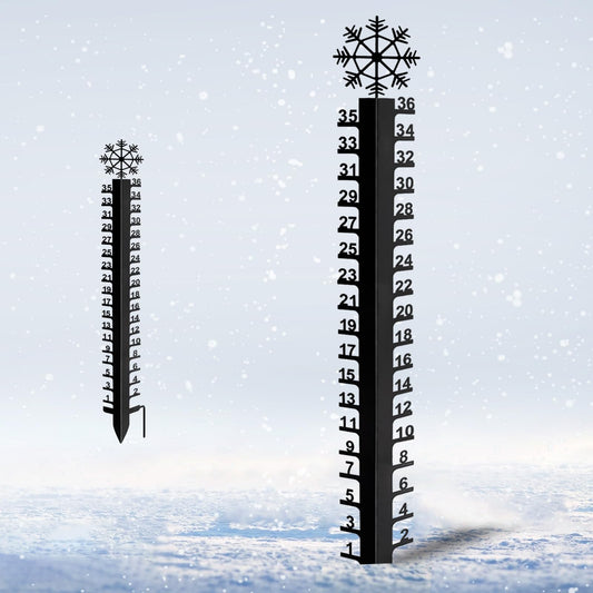 36 inch Snow Gauge Outdoor, Large Snow Measuring Gauge, Winter Snow Measuring Stick, Xmas Snow Depth Measure Rod, Iron Art Snow Gauge for Yard, Lawn and Garden, Christmas Snow Ruler, Easy to Read