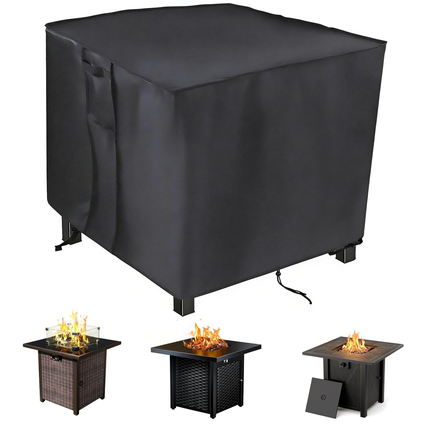 Saking Fire Pit Cover,28 inch Firepit Covers Square Gas Fireplace Fire Pit Table Cover for Propane Fire Pit- 28 X 28 inch