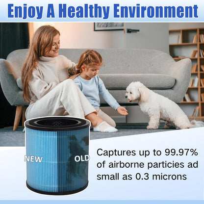 2 Pack AP0601 Replacement Filters Compatible with AIRTOK Air Purifier, Part # AP0601-RF, 4-in-1 H13 True HEPA Filters, High-Efficiency Activated Carbon Filter With 10* Aroma Pads