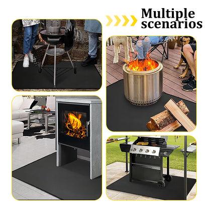 152 * 122cm Large Under Grill Mat for Outdoor Grill – Double-Sided Fireproof, Waterproof, Oil-Proof BBQ Mat Protector for Deck, Patio, Lawn, or Indoor Fireplace – Easy to Clean, Durable Design