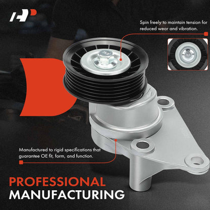 A-Premium Belt Tensioner Assembly with Pulley Compatible with Chevrolet, GMC, Cadillac - Silverado, Savana, Suburban 1500, Tahoe, Sierra, Escalade, Rainier - V8 4.8L, 5.3L, 6.0L, 6.2L