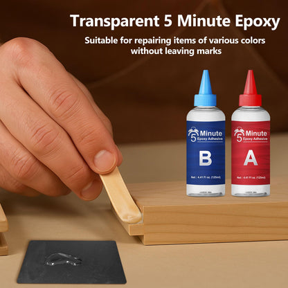WAN2TLK 5 Minute Epoxy Glue, 250ml Epoxy Resin Glue Kit, High Viscosity Fast Curing Clear 2 Part Epoxy Glue for Wood, Metal, Glass, Ceramics, Concrete, Carbon Fiber, etc