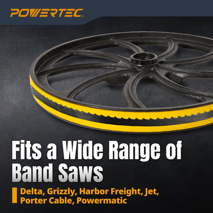 POWERTEC 71725 14" Band Saw Tires, 14 Inch x 1 Inch x .095 Inch, Urethane Bandsaw Tires for Grizzly, Jet, Powermatic 14 inch Bandsaws, 2 Pack (Color May Vary)