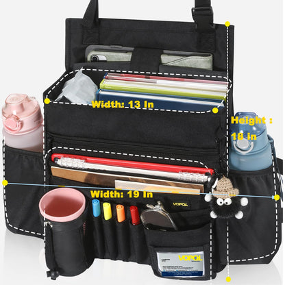 VOPQL Car Seat Organizer- Multi-Compartment Passenger Seat Organizer, Universal Fit for Front & Back Seats, Ideal for Law Enforcement and Truck Seat Storage, Compatible with Cars, Trucks, and Vans