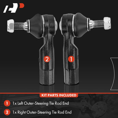 A-Premium 2Pcs Front Outer Tie Rod End Kit Compatible with Volkswagen Jetta, Passat, Golf, Golf Alltrack, Golf R, Golf SportWagen, Tiguan, Tiguan Limited, Beetle, CC, EOS & A3, A3 Quattro