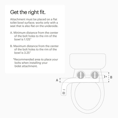 Brondell FSP-150 FreshSpa Thinline Precision Essential Bidet Attachment for Toilet Seats with Adjustable Water Pressure, Side Arm Control, Thin Profile, White (Single Nozzle)