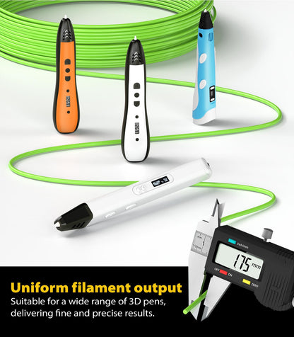 3D Pen Filament Refills 15 Colors, Each Color 16 Feet Total 240 Feet, 1.75 mm Pla Filament Comes with 2 Finger Caps & Copybook,3D Printing Pen Filament Refills Compatible with Mynt3d,scrib3d 3D Pen