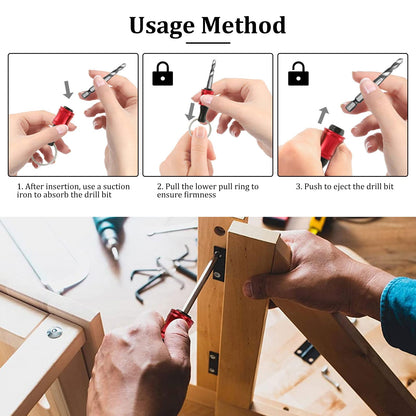 24Pcs Carabiner Bit Holder Keychain 1/4 inch Hex Hex Shank Drill Bits Holder Universal Bit Holder Key Chain Quick Release Bit Holder Extension Bar Screwdriver Bit Holders Gifts for Men