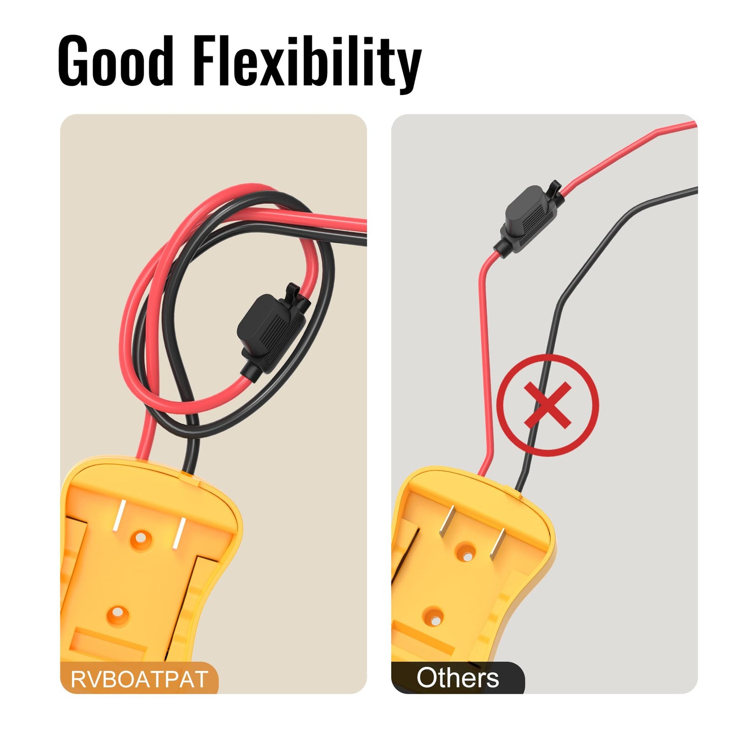 2PCS 20V Battery Adapter Power Wheel Battery Adapter Battery Converter Kit 12 AWG Wire with Fuses and Connectors for Robotic RC Car Toy