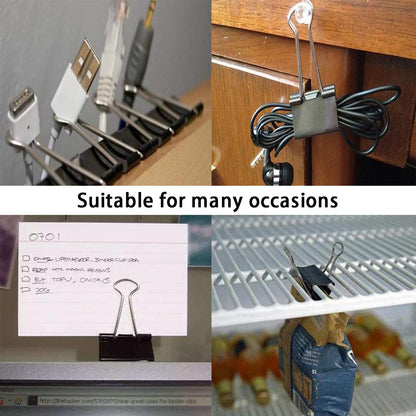 Binder Clips Paper Clamps Assorted Sizes 200 Count (Black), Jumbo, Large, Medium, Small, Mini and Micro,6 Sizes for Office, School and Home