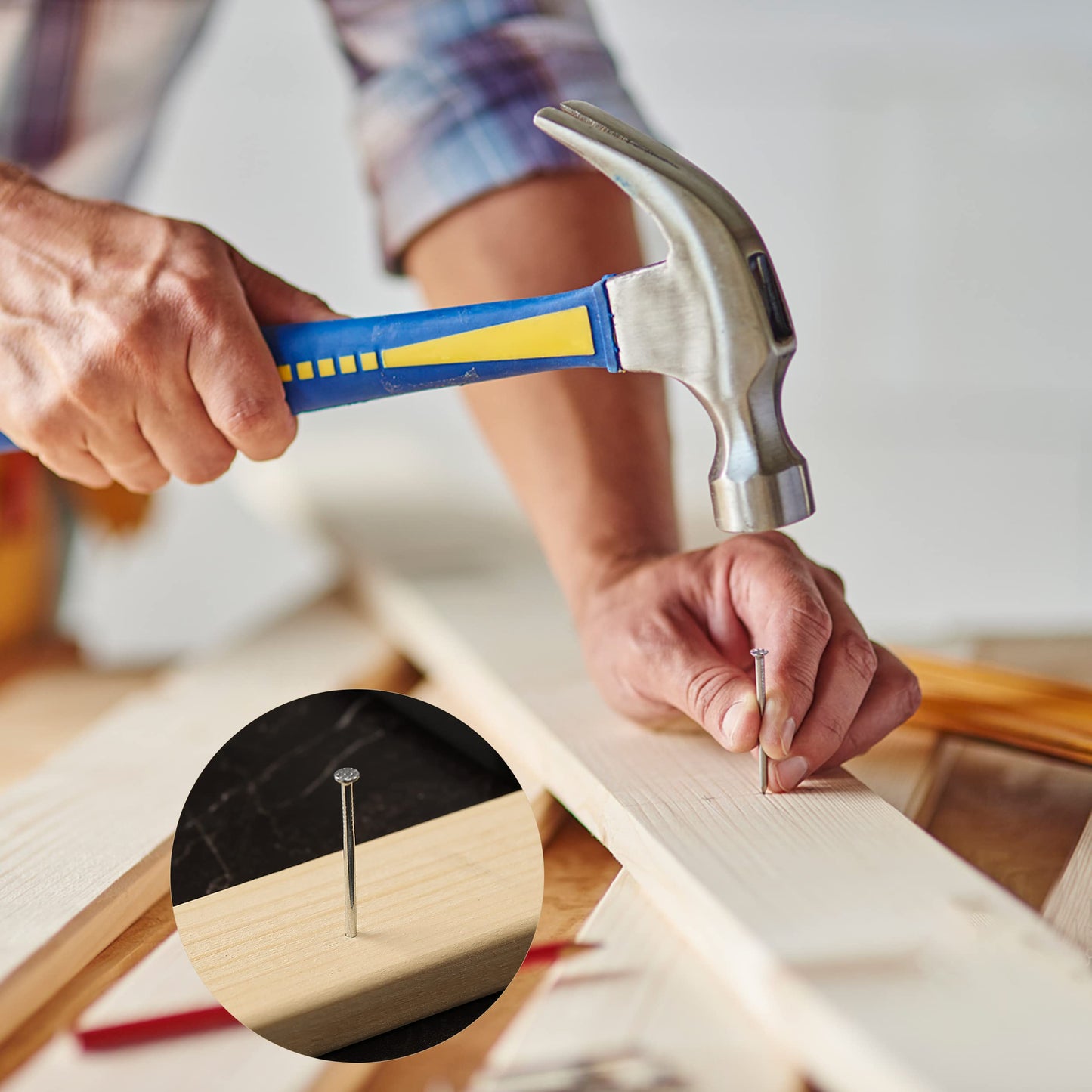 Mr. Pen Nail Assortment Kit, 1500 Pcs, Assorted 12 Sizes Brad Head and Flat Head Zinc-Galvanized Nails, Suitable for General Repairs and Hanging Pictures